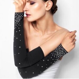 Wolford Black Limited Edition Fatal Sleeves with Swarovski Crystals